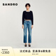 SANDRO2025春夏新款女裝優(yōu)雅珠飾領口黑色短款針織開衫SFPCA01162 黑色 M (2)
