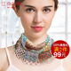 江南故事桑蠶絲假領(lǐng)子脖套針織防曬網(wǎng)眼真絲圍脖女套頭薄款小絲巾保暖脖套 金碧輝煌