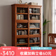 金梵 GEMPHO美式實木書柜落地推拉門書架帶玻璃門防塵家用復(fù)古展示柜客廳靠墻 美式三層(125*37*194cm)