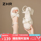ZHR厚底涼鞋女珍珠仙女風(fēng)女鞋夏季法式羅馬涼鞋女 JF179 米色  37 