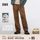森馬（Semir）休閑褲男工裝褲寬松直筒褲子秋季戶(hù)外長(cháng)褲純棉松緊腰101524127112