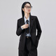 訫噯逸衫西裝套裝女正裝大學(xué)生面試春秋季女士高級(jí)西服外套 單件-黑色西裝 M 建議體重100-108斤