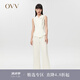 OVV2022春夏新款女裝日本進口面料時尚交叉門襟優(yōu)雅寬松連體褲 本白01 S