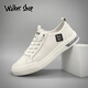 Walker Shop品牌休閑鞋男新款透氣軟底板鞋男懶人小白鞋舒適百搭鞋子男 白色（標準皮鞋碼） 單層 41