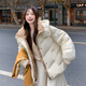 歐若婷雅羽絨棉服女冬季2025新款小個(gè)子時(shí)尚洋氣短款加厚棉衣服裝棉襖外套 米白色 L