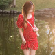 妙奕嘉法式紅色連衣裙女士裙子女夏季2025新款碎花裙小個(gè)子顯瘦純欲女裙 紅色法式方領(lǐng)泡泡袖碎花連衣裙 M 【建議85-105斤】