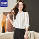 羅蒙（ROMON）春秋季韓版休閑百搭襯衫女氣質(zhì)立領(lǐng)長(cháng)袖職業(yè)通勤OL工裝白色襯衣 白色 L 170
