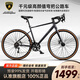 蘭博基尼公路自行車(chē)休閑競(jìng)技14速變速鋁合金車(chē)架破風(fēng)賽車(chē)公路車(chē) VIPN-R180 彎把-騎士灰/14速藍(lán)圖/鋁合金 L （建議身高170-195cm）