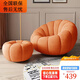 懶人沙發(fā)可躺睡覺(jué)網(wǎng)紅南瓜沙發(fā)客廳單人沙發(fā)陽(yáng)臺休閑沙發(fā)椅 桔色+腳踏（科技絨）360度旋轉