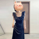法舒琳法式小飛袖波點吊帶連衣裙子女2025新款夏季氣質(zhì)穿搭荷葉邊長裙子 連衣裙 M 建議95-115斤