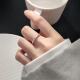 米蔓（MIMORE）S925银缠绵戒指女个性简约设计感轻奢小众开口食指 缠绵戒指