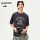 gxg.jeans男裝 多色印花簡約寬松圓領(lǐng)短袖T男25夏新款#J25D442077 紫色 XL (180)