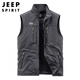 JEEP SPIRIT吉普工裝馬甲男士春夏季運(yùn)動(dòng)背心坎肩馬夾外套 灰色 XL