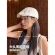 劉潮布日系提花復(fù)古前進(jìn)帽女2025新款鴨舌帽薄款時尚反戴貝雷帽子畫家帽 米白色 可調(diào)節(jié)(54-60cm)