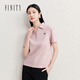 菲妮迪（FINITY）襯衫領(lǐng)T恤2025夏季新款簡(jiǎn)約氣質(zhì)百搭休閑短袖上衣女 粉色 M