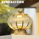 希西澳柱頭燈太陽(yáng)能戶(hù)外防水新款大門(mén)兩側柱子全銅院子門(mén)柱圓形院墻柱燈 接電-30cm-燈火輝煌