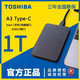 東芝（TOSHIBA）全新東芝新小黑A3移動存儲硬盤 1T/2T USB3.0高速機(jī)器硬盤 2.5英寸 大容量 手機(jī)電腦通用適配 暗夜黑 1T 可開票+質(zhì)保三年+贈運(yùn)費(fèi)險(xiǎn)