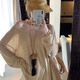麓格立長(zhǎng)袖t恤女打底衫女士洋氣可外穿內(nèi)搭純欲風(fēng)上衣防曬罩衫慵懶春夏 燕麥色兩件套 【M】 M 【建議70-130斤】