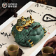 BOSSY故宮文創(chuàng)風(fēng)國(guó)潮金蟾招財(cái)擺件茶寵伴手禮開(kāi)業(yè)客廳辦公室桌面擺件 富得流油·彩金【禮盒裝】