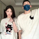 love legend情侶裝夏季短袖t恤套裝寬松一男一女半袖潮流學(xué)生百搭上衣服定制 白灰色+白灰色 M 男+S女
