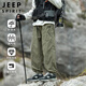 JEEP SPIRIT吉普褲子男秋冬季休閑褲男士寬松束腳運動(dòng)工裝褲潮牌沖鋒褲