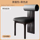 法式實(shí)木餐椅家用簡(jiǎn)約中古風(fēng)軟包餐廳靠背椅凳酒店咖啡廳休閑椅子 黑色+黑色貓爪皮（自己組裝） 兩張起發(fā)貨（發(fā)德邦快遞）
