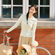 森馬（Semir）[商場(chǎng)同款]長(cháng)袖T恤女緊身簡(jiǎn)約百搭2025新款春圓領(lǐng)打底衫基礎 奶白10501 L 165/88A