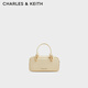 CHARLES&KEITH奶油色柔軟手提斜挎波士頓包生日禮物七夕禮物CK2-30271574 Butter Yellow奶油黃色 S
