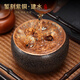 久堂純紫銅茶渣缸手工捶打桌面廢水缸垃圾桶帶過(guò)濾復(fù)古水盂茶洗收納 建水缸紫銅嵌銀-鯉魚(yú)