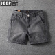 JEEP SPIRIT夏季復(fù)古牛仔短褲三分四分褲男款水洗修身棉質(zhì)3分4分褲超短褲潮牌 黑灰色 32