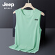 JEEP SPIRIT吉普背心男士夏季休閑透氣速干無(wú)袖T恤寬松彈力涼感運動(dòng)健身坎肩