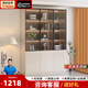 松香益屋定制實(shí)木書柜落地一體整墻置物柜客廳書架家用書柜帶玻璃門展示柜 【實(shí)木生態(tài)板】B款 90cm