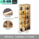貝納勒鋁合金書柜置物架輕奢落地書架儲物柜手辦柜玻璃門展示柜酒柜定制 2門柜【拉絲金 送感應(yīng)燈管】