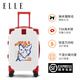 ELLE&赫本貓聯(lián)名印花行李箱拉桿箱萬向輪拉鏈密碼箱密碼鎖女士旅行箱 H'Paris 26英寸 【需托運(yùn) | 7天旅程】