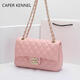 CAPER KENNEL香奈小香兒輕奢時(shí)尚女士包包女款2025年新款菱格鏈條包單肩斜挎包 粉色大號+淺金穿皮鏈條 精美禮盒+可聯(lián)系客服代寫(xiě)賀卡