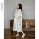 黛夢(mèng)思   DAMOS·LOVE2025年新款睡裙女夏季純棉短袖家居服寬松大碼開(kāi)衫睡衣薄款米色-41280M -女/身高155-161,體重80-105