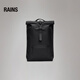 Rains卷頂包男女雙肩包騎行登山背包Rolltop Rucksack /13320 黑色 One Size
