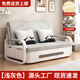 川仁折疊沙發(fā)床兩用小戶型布藝沙發(fā)伸縮床家用客廳陽臺(tái)多功能床 白架+淺灰色 【1.58m儲(chǔ)物款】+7cm海綿