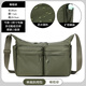 WOLF HORSE斜挎包男休閑通勤騎行女郵差包便攜包男挎包多功能防水背包單肩包 橄欖綠