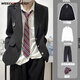 威登羊春秋款學院風dk制服西裝男士套裝寬松痞帥學生班服演出服西服外套 外套+白襯衫+西褲【三件 XL