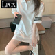 LPOXpolo衫女領(lǐng)中長(zhǎng)款短袖t恤女裝大碼夏季女裝寬松短袖上女士t恤 白色 XL 120斤-150斤
