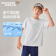 Skechers斯凱奇兒童運動(dòng)褲新款夏季舒適速干男女童短袖短褲P225K005 上裝/亮白色/0019 150