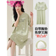 莫代爾帶胸墊睡裙女2025夏季新款純棉一體短袖夏天中長(cháng)裙睡衣連衣裙子 F-2502 L （適合100-120斤左右）