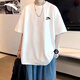 安踏（ANTA）短袖男2025新款寬松百搭運動(dòng)服棉質(zhì)親膚吸汗情侶透氣t恤衫男女 A款純凈白（親膚棉質(zhì)） L /175 適合120-140斤