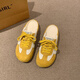 大東包頭拖鞋女外穿2025年新款平底懶人穆勒鞋休閑鞋半拖女 黃色 38