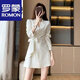 羅蒙（ROMON）輕奢女裝 西裝連衣裙女2024秋冬季新款女裝氣質(zhì)小香風(fēng)長袖白裙子 0932白色 白色 S 75-95斤