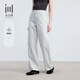 水云間女裝 高腰復古顯瘦萊賽爾柔軟休閑褲牛仔褲長(cháng)褲夏新款 淺灰 M