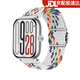 優(yōu)倫詩適用紅米watch4/5表帶小米8pro/9pro編織尼龍腕帶redmi watch4米蘭磁吸腕帶智能紅米手表4金屬腕帶 白彩虹+連接器【升級磁吸編織表帶】 適用紅米Watch4/5代-22mm