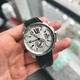【二手99新】卡地亞（Cartier）卡利博運(yùn)動(dòng)自動(dòng)機(jī)械男表奢侈品后鑲鉆表回收二手奢侈品腕表手表 精鋼白盤(pán) W7100037 皮帶