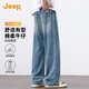 吉普（JEEP）萊賽爾薄款男士牛仔褲2025春夏日常休閑百搭直筒闊腿褲男